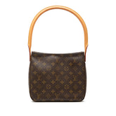 ルイ ヴィトン モノグラム ルーピングMM ショルダーバッグ ハンドバッグ M51146 ブラウン PVC レザー レディース LOUIS VUITTON 【中古】