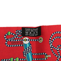 エルメス ツイリー cordages コルダージュ ロープ スカーフ レッド マルチカラー シルク レディース HERMES 【中古】