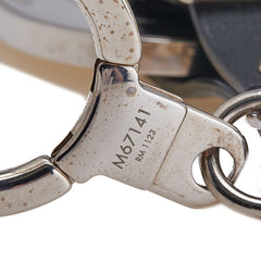ルイ ヴィトン ラゲージタグ キーホルダー キーリング M67141 シルバー ブラック メタル レザー レディース LOUIS VUITTON 中古