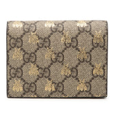 グッチ GGスプリーム ビー 蜂 二つ折り財布 コンパクトウォレット 508757 ベージュ PVC レザー レディース GUCCI 【中古】