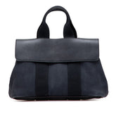 エルメス ヴァルパライソPM ハンドバッグ チャコール グレー トワルシェブロン レザー レディース HERMES 【中古】