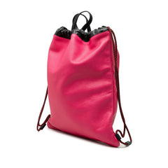 グッチ グッチプリント リュック ドローストリング ナップサック 516639 ピンク ブラック レザー レディース GUCCI 【中古】