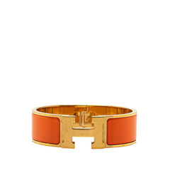 エルメス クリッククラックH PM ブレスレット ゴールド オレンジ メッキ レディース HERMES 【中古】