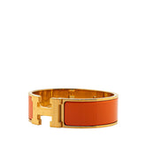 エルメス クリッククラックH PM ブレスレット ゴールド オレンジ メッキ レディース HERMES 【中古】