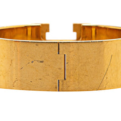 エルメス クリッククラックH PM ブレスレット ゴールド オレンジ メッキ レディース HERMES 【中古】