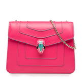 ブルガリ セルペンティ フォーエバー チェーン ショルダーバッグ ピンク レザー レディース BVLGARI 【中古】