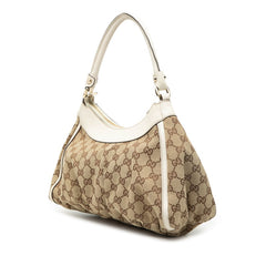 グッチ GGキャンバス アビー ハンドバッグ 190525 ベージュ ホワイト キャンバス レザー レディース GUCCI 【中古】