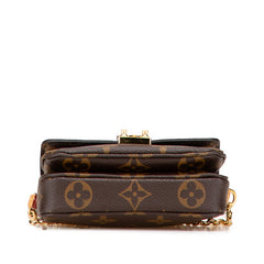 ルイ ヴィトン モノグラム ミクロ メティス チェーン ショルダーバッグ ミニハンドバッグ 2WAY M81267 ブラウン PVC レザー レディース LOUIS VUITTON 【中古】