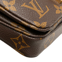 ルイ ヴィトン モノグラム ミクロ メティス チェーン ショルダーバッグ ミニハンドバッグ 2WAY M81267 ブラウン PVC レザー レディース LOUIS VUITTON 【中古】