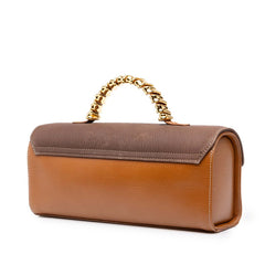 ロエベ ベラスケス ツイストハンドル ハンドバッグ ブラウン レザー レディース LOEWE 中古