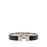 エルメス クリックH PM ブレスレット シルバー ブラック メタル レディース HERMES 【中古】