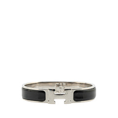 エルメス クリックH PM ブレスレット シルバー ブラック メタル レディース HERMES 【中古】