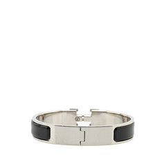 エルメス クリックH PM ブレスレット シルバー ブラック メタル レディース HERMES 【中古】