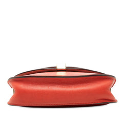 クロエ ジョージア 斜め掛け ダブルフラップ ショルダーバッグ 03-15-50-65 レッド レザー レディース Chloe 【中古】