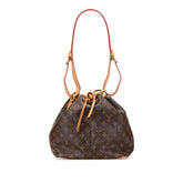 ルイ ヴィトン モノグラム プチノエ 肩掛け ショルダーバッグ M42226 ブラウン PVC レザー レディース LOUIS VUITTON 【中古】