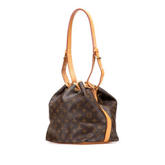 ルイ ヴィトン モノグラム プチノエ 肩掛け ショルダーバッグ M42226 ブラウン PVC レザー レディース LOUIS VUITTON 【中古】