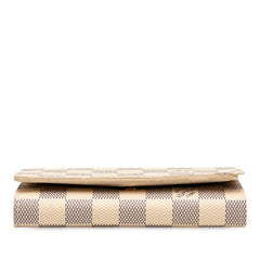 ルイ ヴィトン ダミエ アズール ポルトフォイユ トレゾール 二つ折り財布 N61744 ホワイト PVC レディース LOUIS VUITTON 【中古】