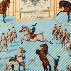 エルメス プリーツカレ Real Escuela Andaluza del Arte 王立アンダルシア馬術学校 スカーフ マルチカラー シルク レディース HERMES 【中古】