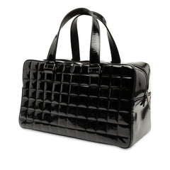 シャネル チョコバー ココマーク ボストンバッグ ブラック パテントレザー レディース CHANEL 【中古】