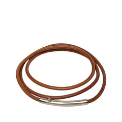 エルメス ヴィンテージ ローグ ベルト ブラウン シルバー レザー メタル レディース HERMES 中古