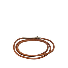 エルメス ヴィンテージ ローグ ベルト ブラウン シルバー レザー メタル レディース HERMES 中古