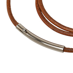 エルメス ヴィンテージ ローグ ベルト ブラウン シルバー レザー メタル レディース HERMES 中古