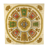 エルメス カレ90 Poste et Cavalerie サーベル飾袋 スカーフ ベージュ ゴールド マルチカラー シルク レディース HERMES 【中古】