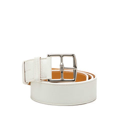 エルメス エトリヴィエール ベルト ホワイト ブラウン レザー メンズ HERMES 【中古】