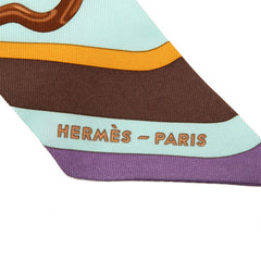 エルメス ツイリー COACHING コーチング スカーフ マルチカラー シルク レディース HERMES 【中古】