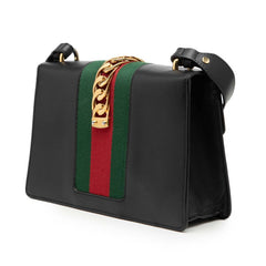 グッチ シェリーライン シルヴィ ショルダーバッグ 421882 ブラック マルチカラー レザー レディース GUCCI 【中古】