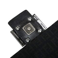 フェンディ ズッキーノ ショルダーバッグ 8BT075 ブラック キャンバス レザー レディース FENDI 中古