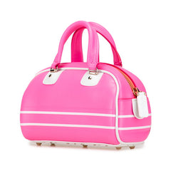ディオール ヴァイブ ミニ ミニボウリングバッグ ハンドバッグ 2WAY ピンク ホワイト レザー レディース Dior 【中古】