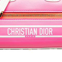 ディオール ヴァイブ ミニ ミニボウリングバッグ ハンドバッグ 2WAY ピンク ホワイト レザー レディース Dior 【中古】