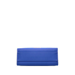 シャネル ドーヴィルMM チェーン トートバッグ ハンドバッグ ブルー系 オレンジ キャンバス レザー レディース CHANEL 中古