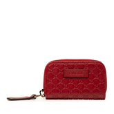 グッチ マイクログッチシマ コインケース 449896 レッド レザー レディース GUCCI 【中古】