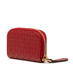 グッチ マイクログッチシマ コインケース 449896 レッド レザー レディース GUCCI 【中古】