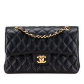 シャネル マトラッセ ココマーク ダブルフラップ チェーン ショルダーバッグ ブラック ゴールド金具 キャビアスキン レディース CHANEL 【中古】