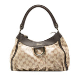 グッチ GGクリスタル アビー ワンショルダーバッグ ハンドバッグ 265692 ベージュ ブラウン PVC レザー レディース GUCCI 【中古】
