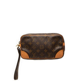 ルイ ヴィトン モノグラム マルリードラゴンヌPM セカンドバッグ クラッチバッグ M51827 ブラウン PVC レザー メンズ LOUIS VUITTON 【中古】