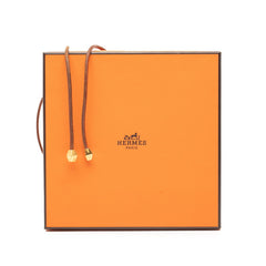 エルメス ラニエール ネックレス ゴールド ブラウン メッキ レザー レディース HERMES 【中古】