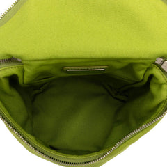 プラダ 三角ロゴプレート ショルダーバッグ 2VH147 グリーン キャンバス レザー レディース PRADA 【中古】