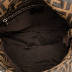 フェンディ ズッカ マンマバケット ハンドバッグ ブラウン キャンバス レザー レディース FENDI 【中古】