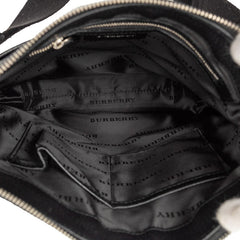 バーバリー ノバチェック 斜め掛け ショルダーバッグ ブラック ベージュ ナイロン レザー レディース BURBERRY 【中古】