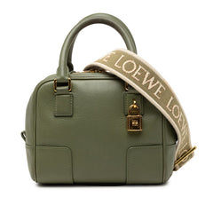 ロエベ アマソナ16 スクエア ハンドバッグ ショルダーバッグ 2WAY グリーン レザー レディース LOEWE 【中古】