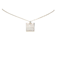 グッチ スクエア プレート チェーン ペンダントネックレス 223869 SV925 シルバー レディース GUCCI 中古