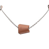 エルメス クロシェットネックレス ネックレス シルバー ブラウン メタル ヴォースイフト レディース HERMES 【中古】