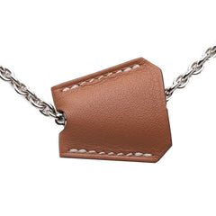 エルメス クロシェットネックレス ネックレス シルバー ブラウン メタル ヴォースイフト レディース HERMES 【中古】