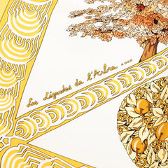 エルメス カレ90 Les Legendes de L'Arbre 木の伝説 スカーフ 大判 イエロー系 マルチカラー シルク レディース HERMES 【中古】