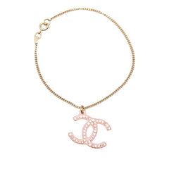 シャネル ココマーク チェーン ブレスレット 04A刻印 ピンク プラスチック ラインストーン レディース CHANEL 【中古】