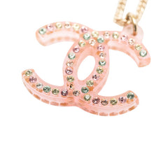 シャネル ココマーク チェーン ブレスレット 04A刻印 ピンク プラスチック ラインストーン レディース CHANEL 【中古】